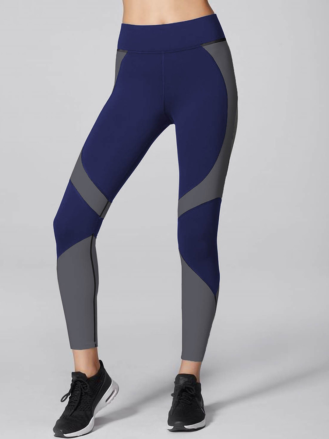 IMPERATIVE Women Colourblocked High Rise Slim Fit Antimicrobial Ankle Length Gym Tights, Navy blue
IMPERATIVE Women Colourblocked High Rise Slim Fit Antimicrobial Ankle Length Gym Tights, Navy blue