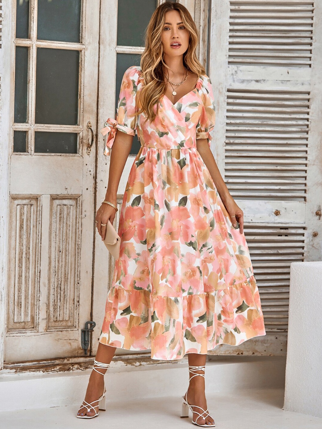 StyleCast Floral Printed Sweetheart Neck Puff Sleeves Tiered Fit and Flare Midi Dress, Pink
StyleCast Floral Printed Sweetheart Neck Puff Sleeves Tiered Fit and Flare Midi Dress, Pink