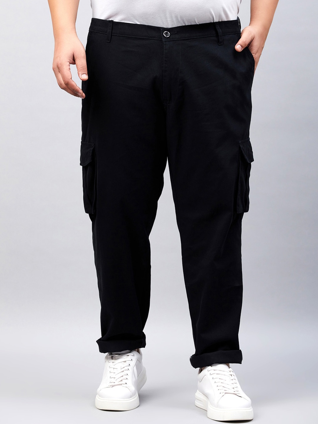 STUDIO NEXX Men Plus Size Relaxed Straight Leg Straight Fit Cotton Cargos Trousers, Black
STUDIO NEXX Men Plus Size Relaxed Straight Leg Straight Fit Cotton Cargos Trousers, Black