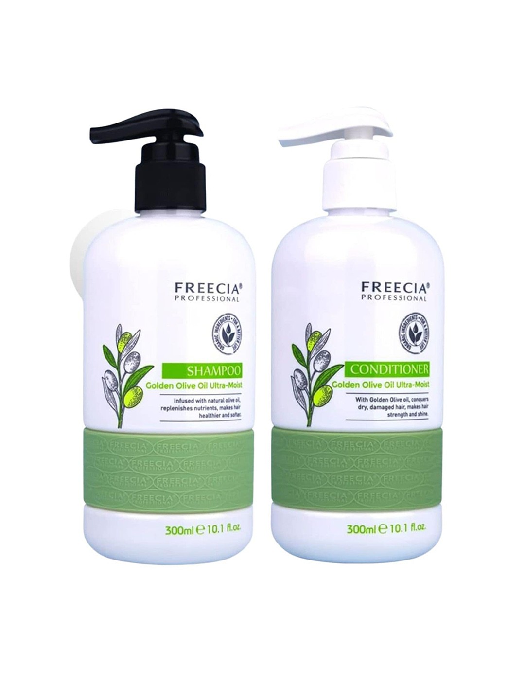FREECIA Set Of 2 Golden Olive Oil Ultra Moist Shampoo & Conditioner - 300ml Each, White
FREECIA Set Of 2 Golden Olive Oil Ultra Moist Shampoo & Conditioner - 300ml Each, White