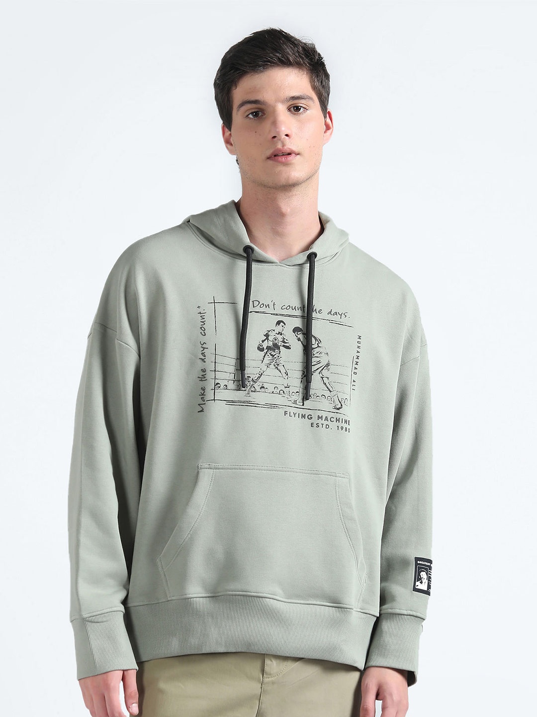 Flying Machine Graphic Printed Hooded Pure Cotton Oversized Pullover Sweatshirt, Green
Flying Machine Graphic Printed Hooded Pure Cotton Oversized Pullover Sweatshirt, Green