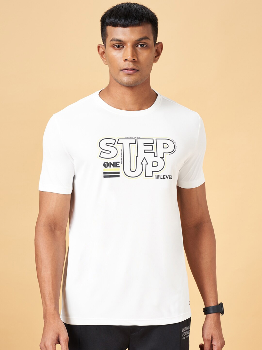 Ajile by Pantaloons Typography Printed Round Neck Cotton Slim Fit Regular T-shirt, White
Ajile by Pantaloons Typography Printed Round Neck Cotton Slim Fit Regular T-shirt, White