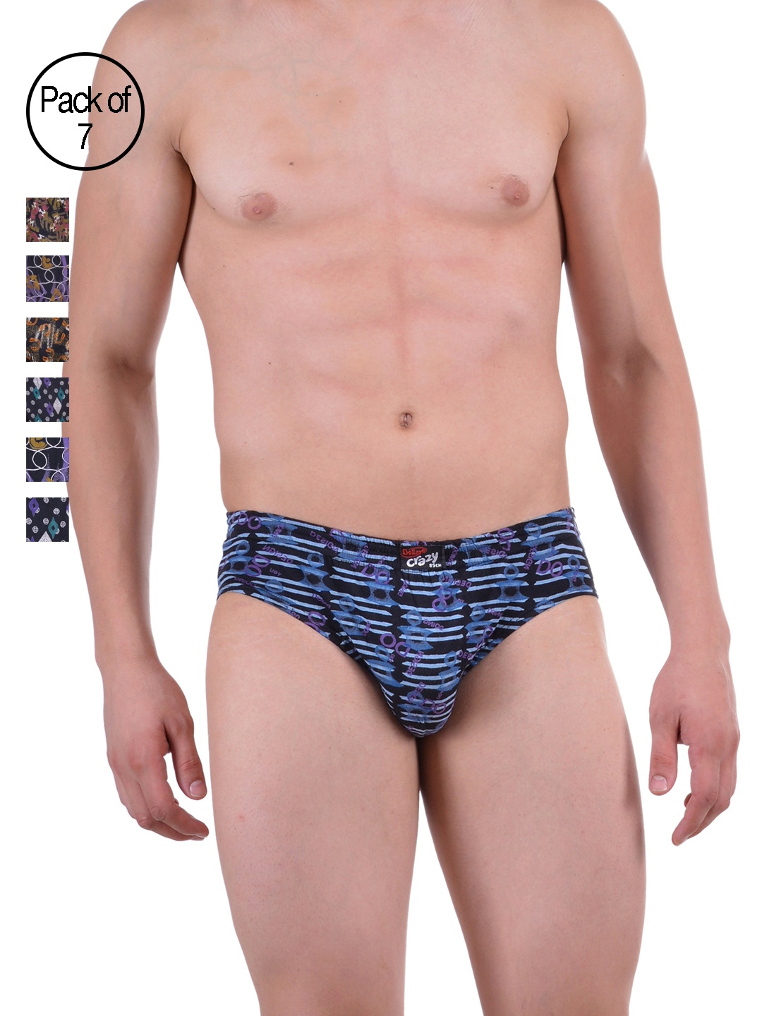 Dollar Bigboss Men Printed Pack of 7 Soft Combed Cotton Brief MDBR-08-Crazy Brief-PO7, Assorted
Dollar Bigboss Men Printed Pack of 7 Soft Combed Cotton Brief MDBR-08-Crazy Brief-PO7, Assorted