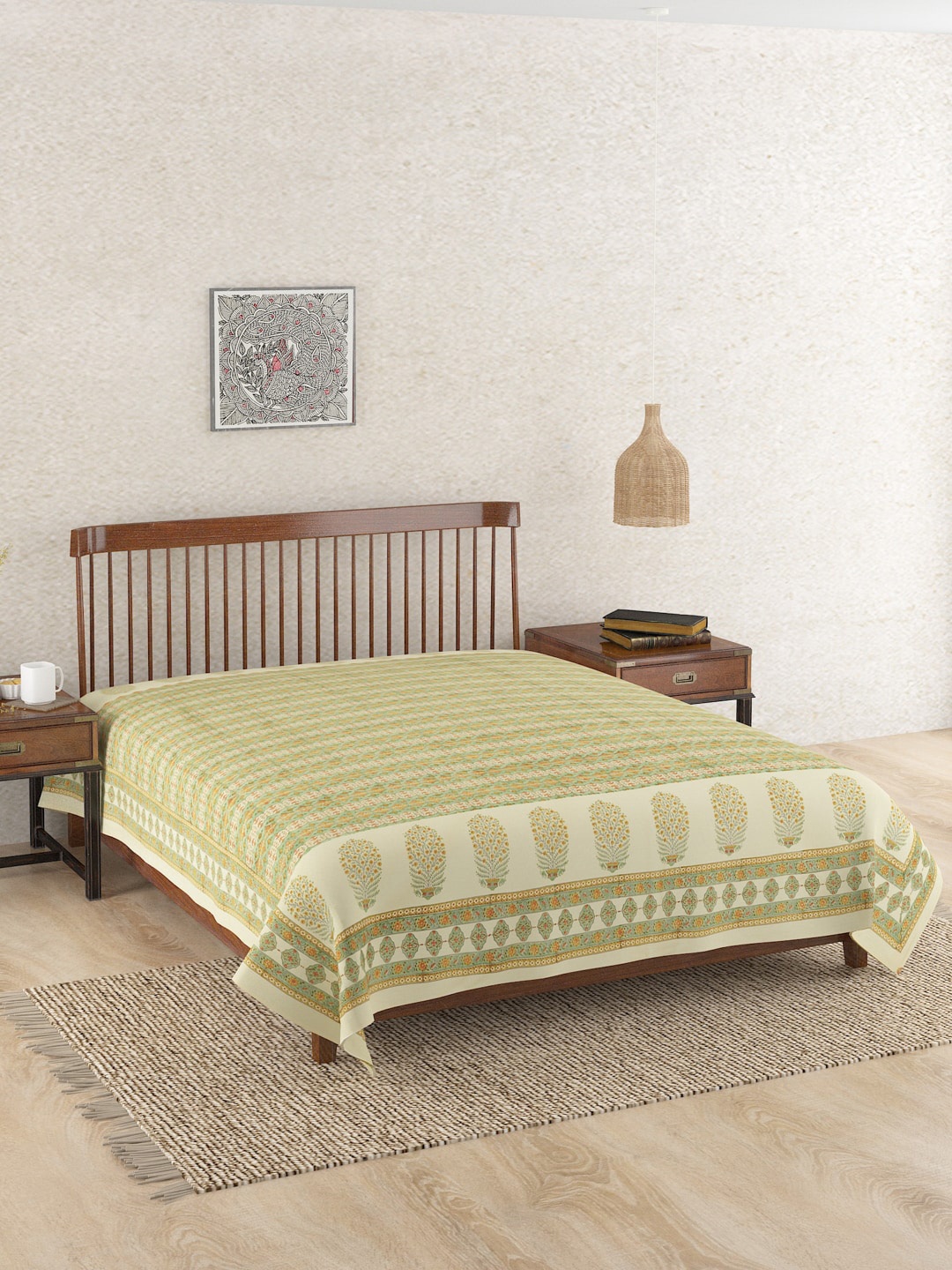 Fabindia Teal-Green & Beige Ethnic Motif-Printed 120 TC Cotton Double Queen Bed Cover
Fabindia Teal-Green & Beige Ethnic Motif-Printed 120 TC Cotton Double Queen Bed Cover