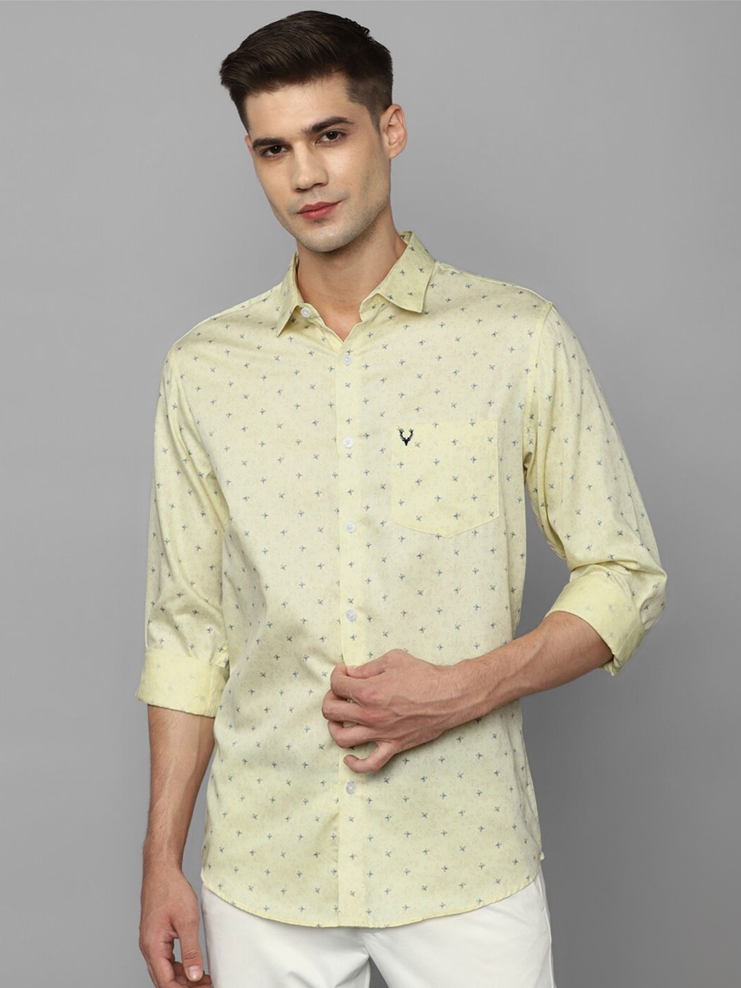 Allen Solly Slim Fit Micro Ditsy Printed Spread Collar Long Sleeve Cotton Casual Shirt, Yellow
Allen Solly Slim Fit Micro Ditsy Printed Spread Collar Long Sleeve Cotton Casual Shirt, Yellow