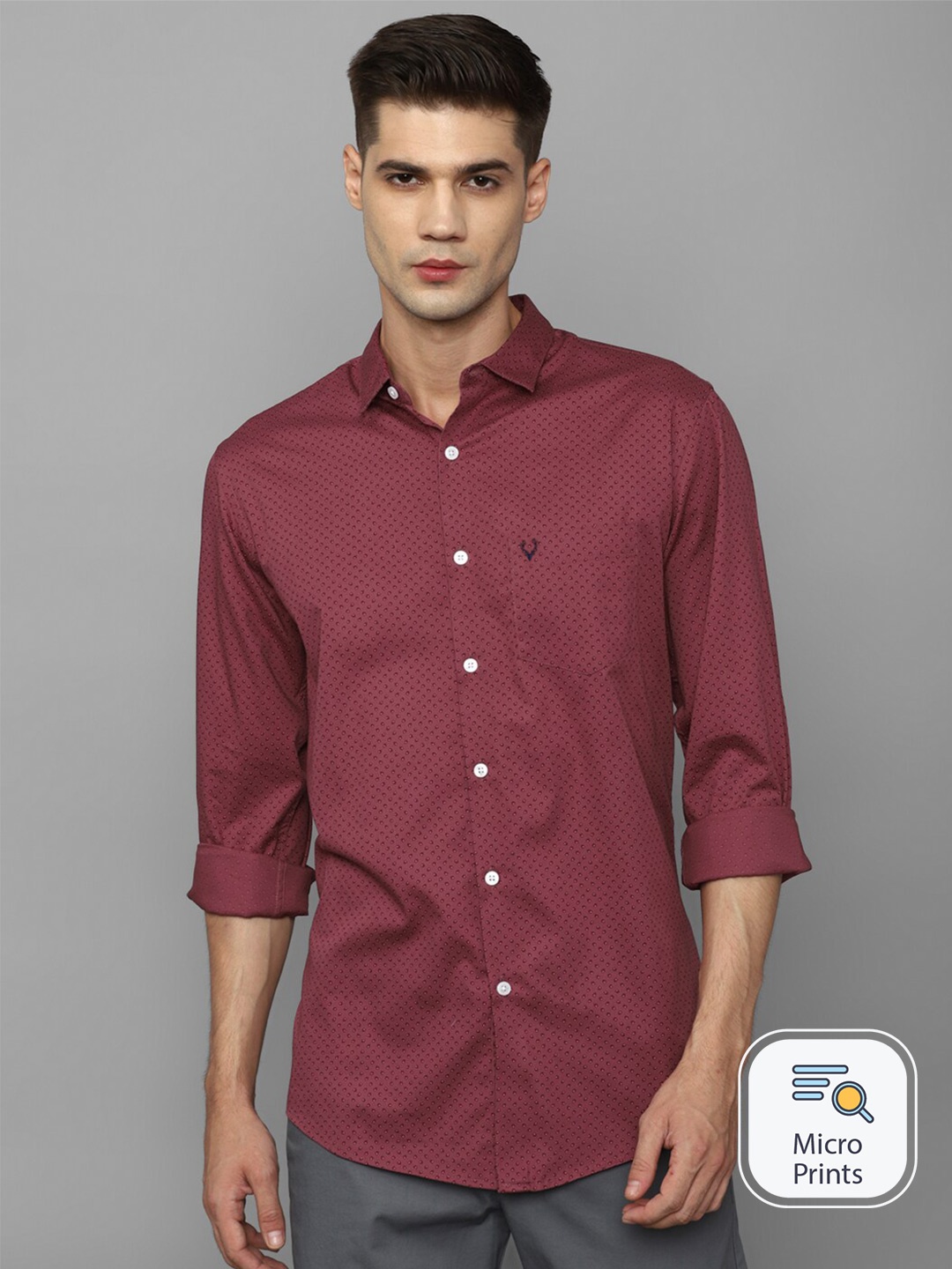 Allen Solly Slim Fit Micro Ditsy Printed Spread Collar Long Sleeve Cotton Casual Shirt, Maroon
Allen Solly Slim Fit Micro Ditsy Printed Spread Collar Long Sleeve Cotton Casual Shirt, Maroon