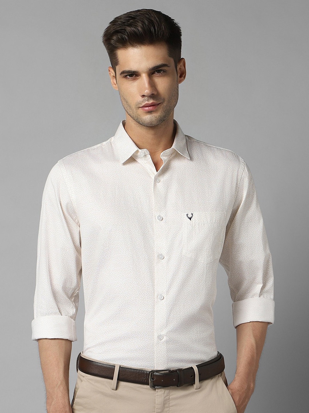 Allen Solly Slim Fit Micro Ditsy Printed Spread Collar Pure Cotton Formal Shirt, Cream
Allen Solly Slim Fit Micro Ditsy Printed Spread Collar Pure Cotton Formal Shirt, Cream