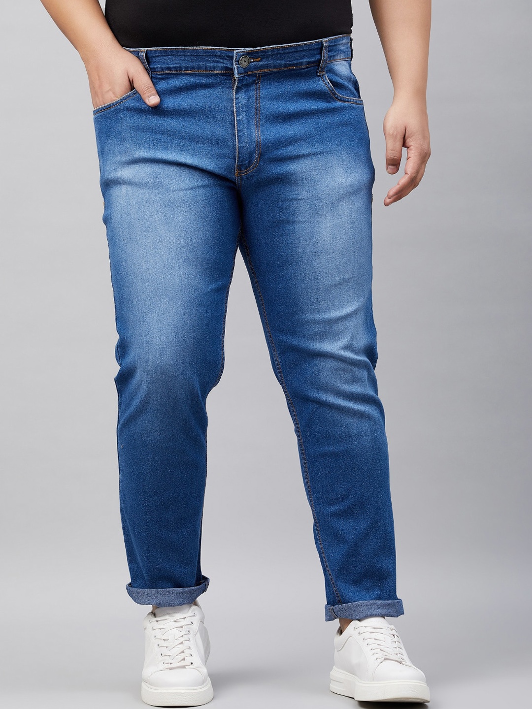 STUDIO NEXX Plus Size Men Slim Fit Mid-Rise Clean Look Light Fade Stretchable Jeans, Blue
STUDIO NEXX Plus Size Men Slim Fit Mid-Rise Clean Look Light Fade Stretchable Jeans, Blue