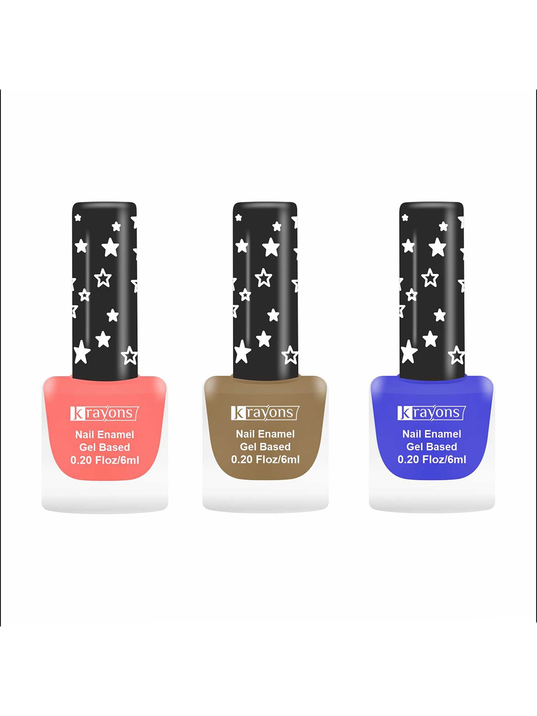 krayons Set Of 3 Gel Based Matte Finish Nail Enamel - Blossom Peach+Nude Beige+Blue Ink
krayons Set Of 3 Gel Based Matte Finish Nail Enamel - Blossom Peach+Nude Beige+Blue Ink