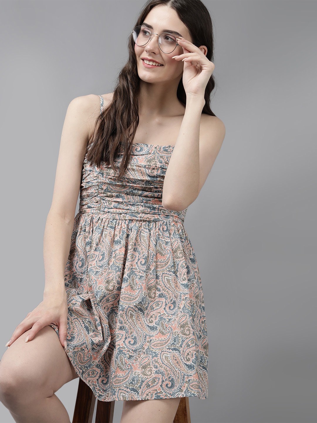 Mast & Harbour Floral Printed Shoulder Straps Gathered Deatil Fit & Flare Dress, Peach
Mast & Harbour Floral Printed Shoulder Straps Gathered Deatil Fit & Flare Dress, Peach