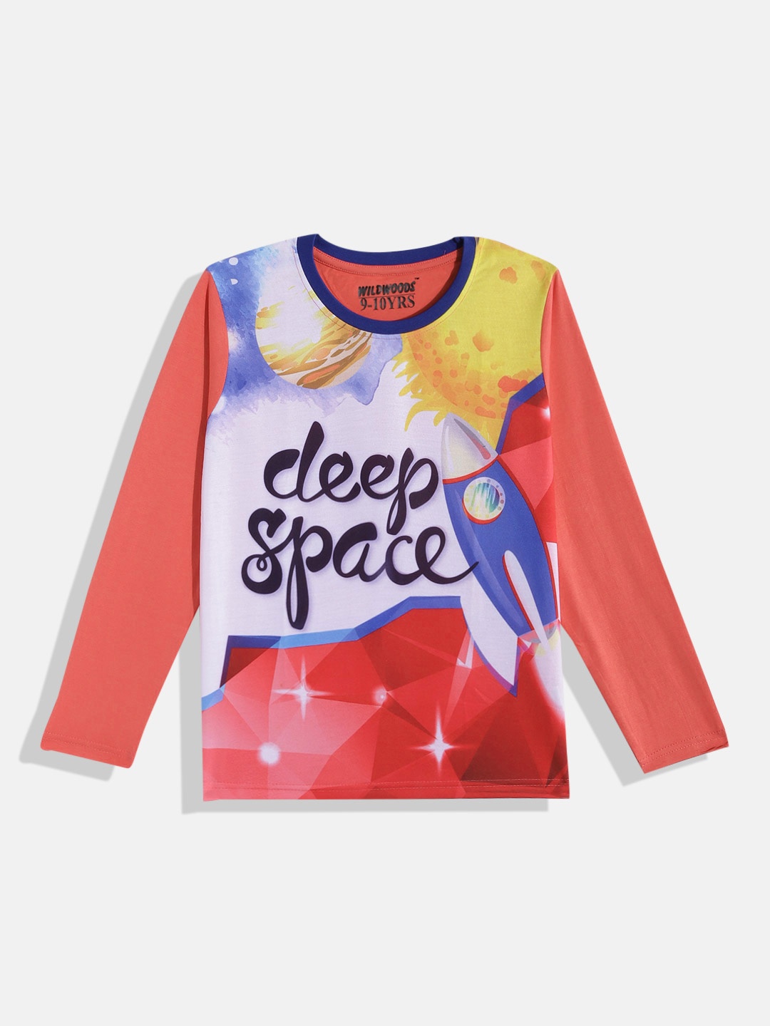 Eteenz Boys Typography Printed Premium Cotton T-shirt, Orange