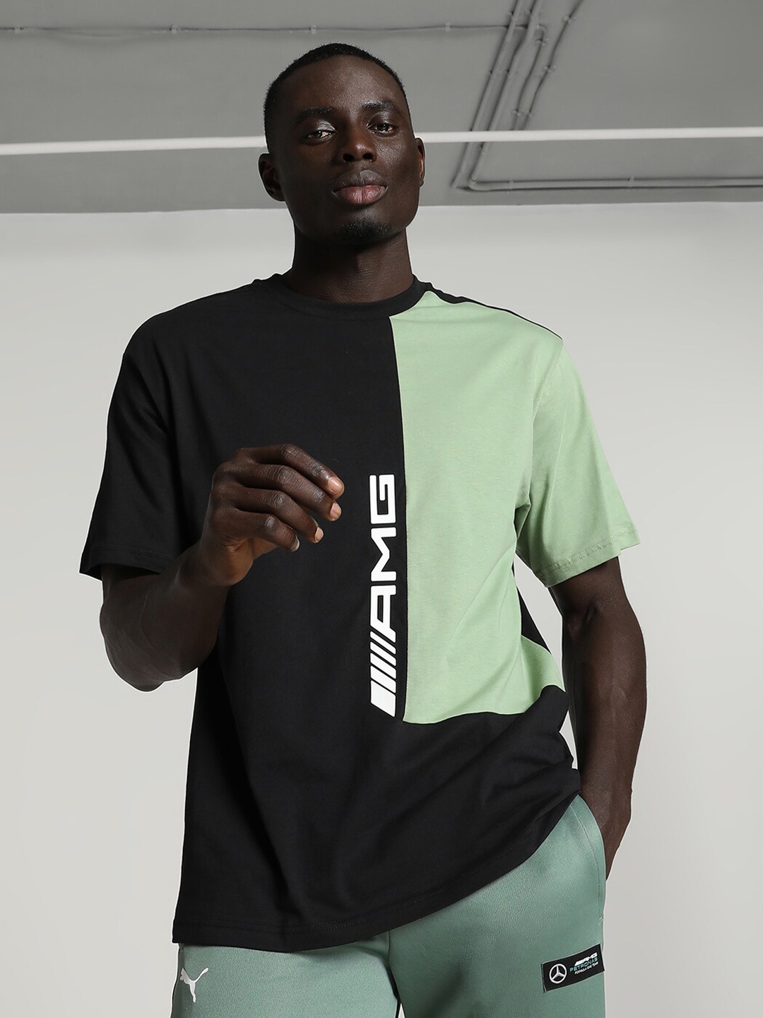 PUMA Motorsport Mercedes-AMG Statement Colourblocked Short Sleeves Cotton T-shirt, Black
PUMA Motorsport Mercedes-AMG Statement Colourblocked Short Sleeves Cotton T-shirt, Black