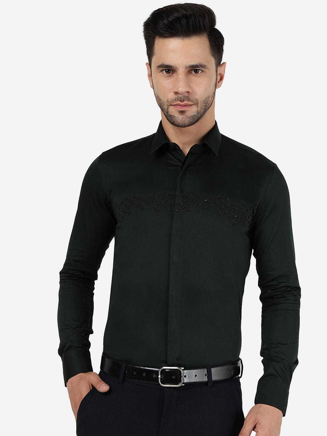 JB STUDIO Slim Fit Embellished Cotton Party Shirt, Green
JB STUDIO Slim Fit Embellished Cotton Party Shirt, Green