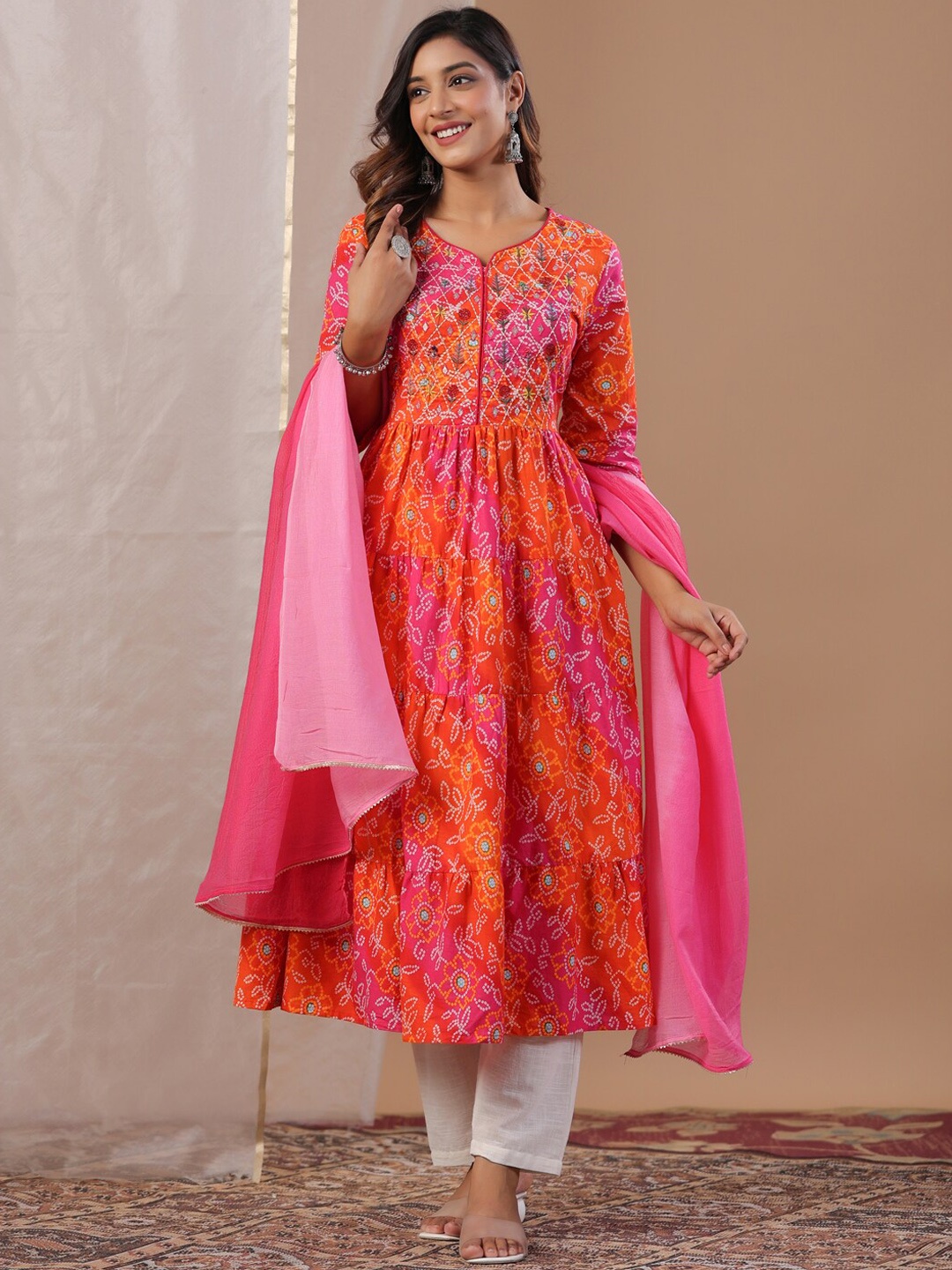 RangDeep Ethnic Motifs Print Thread Work Pure Cotton A-Line Kurta & Trousers With Dupatta, Orange
RangDeep Ethnic Motifs Print Thread Work Pure Cotton A-Line Kurta & Trousers With Dupatta, Orange