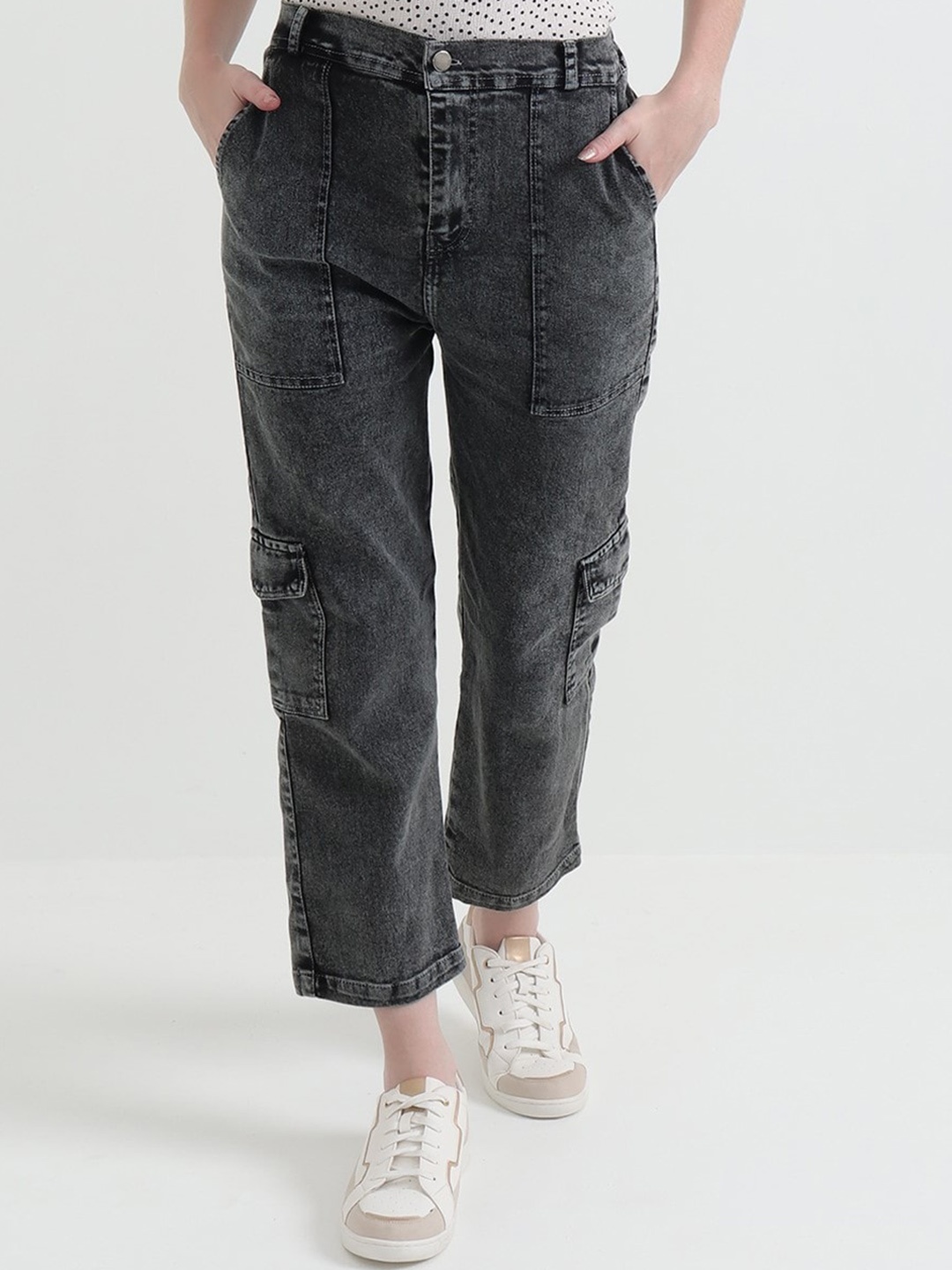 DKGF FASHION Women Comfort High-Rise Medium Shade Clean Look Cotton Cropped Jeans, Grey
DKGF FASHION Women Comfort High-Rise Medium Shade Clean Look Cotton Cropped Jeans, Grey