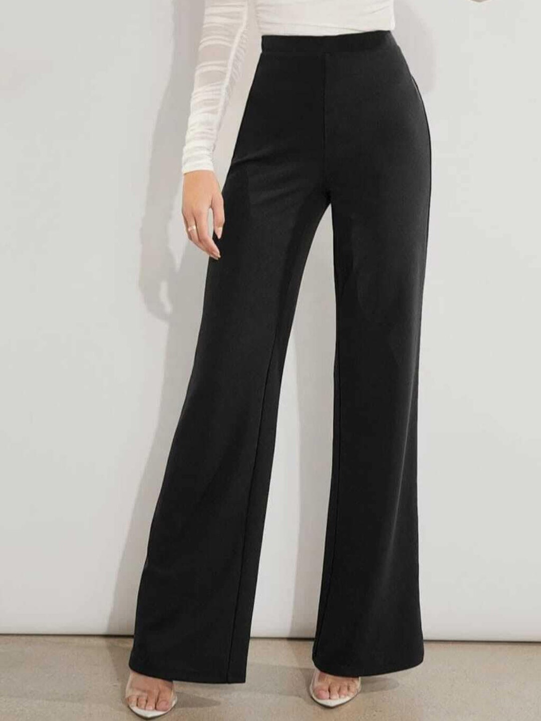 BROADSTAR Women Smart Straight Fit High-Rise Easy Wash Parallel Trousers, Black
BROADSTAR Women Smart Straight Fit High-Rise Easy Wash Parallel Trousers, Black