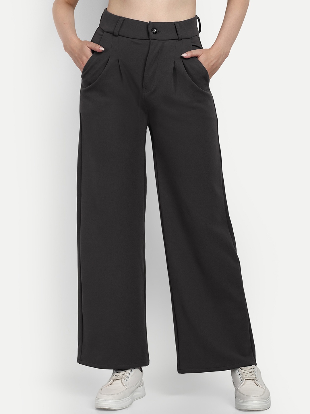 Next One Women Cotton Smart Loose Fit High-Rise Easy Wash Pleated Parallel Trousers, Grey
Next One Women Cotton Smart Loose Fit High-Rise Easy Wash Pleated Parallel Trousers, Grey