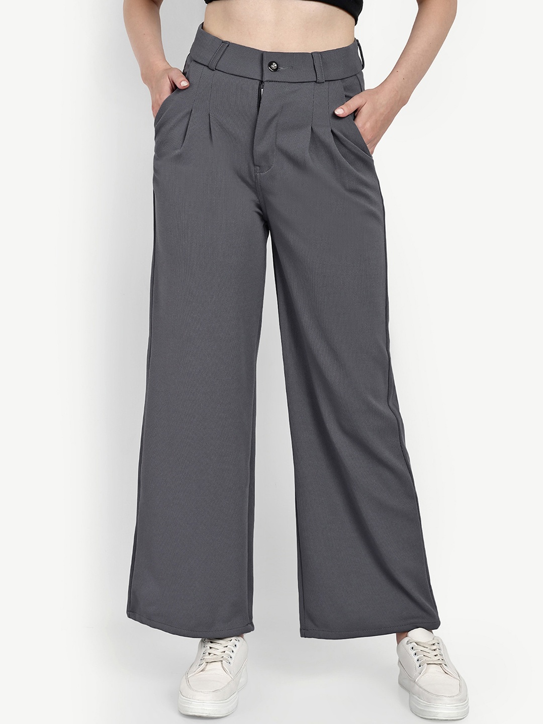 Next One Women Smart Loose Fit High-Rise Easy Wash Pleated Cotton Parallel Trousers, Grey
Next One Women Smart Loose Fit High-Rise Easy Wash Pleated Cotton Parallel Trousers, Grey