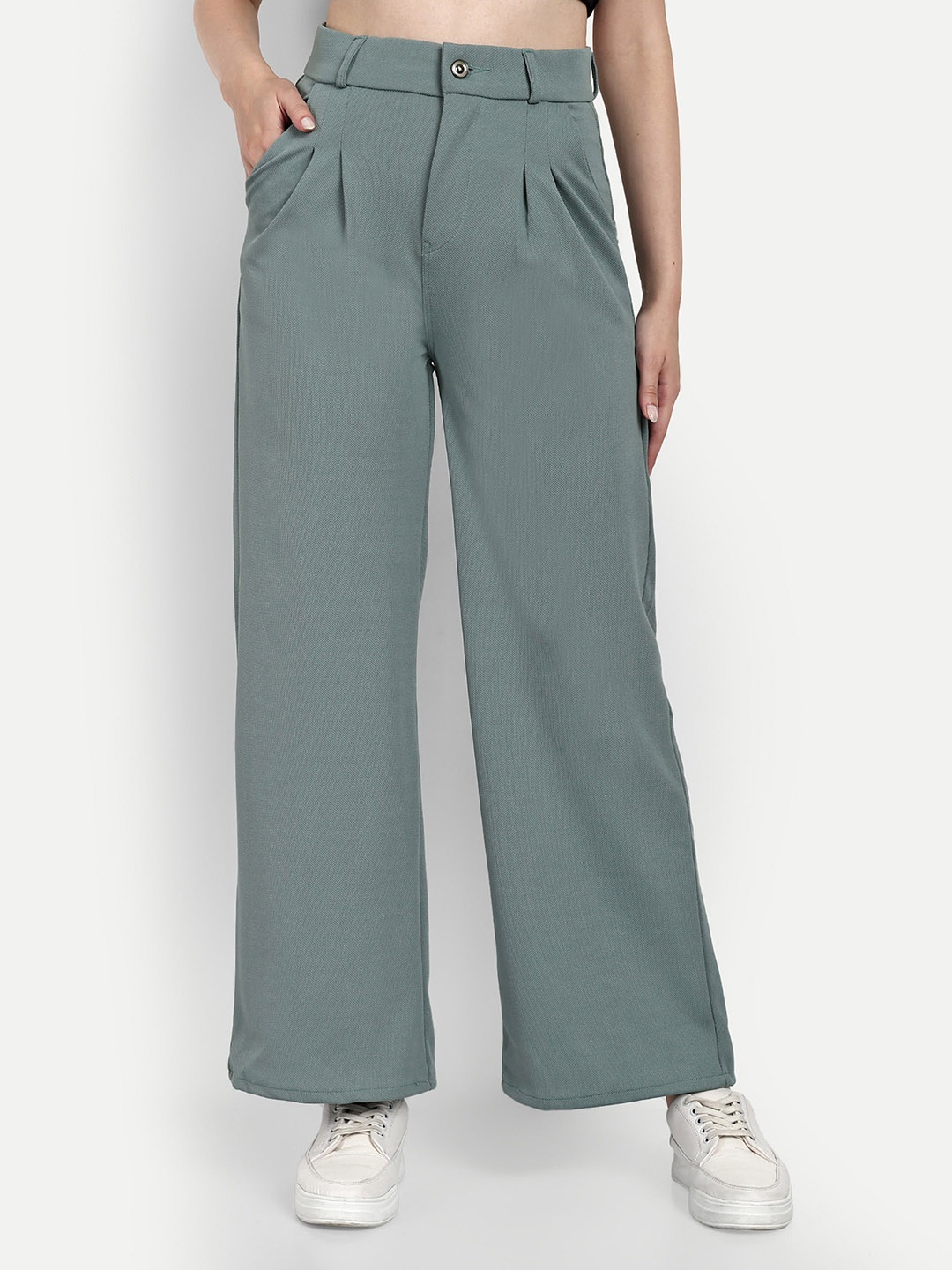 Next One Women Smart Loose Fit High-Rise Easy Wash Pleated Parallel Trousers, Sea green
Next One Women Smart Loose Fit High-Rise Easy Wash Pleated Parallel Trousers, Sea green