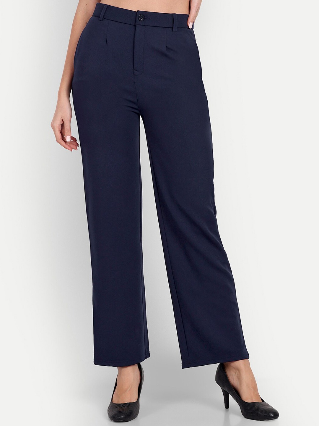 Next One Women Smart Straight Fit High-Rise Easy Wash Pleated Parallel Trousers, Navy blue
Next One Women Smart Straight Fit High-Rise Easy Wash Pleated Parallel Trousers, Navy blue