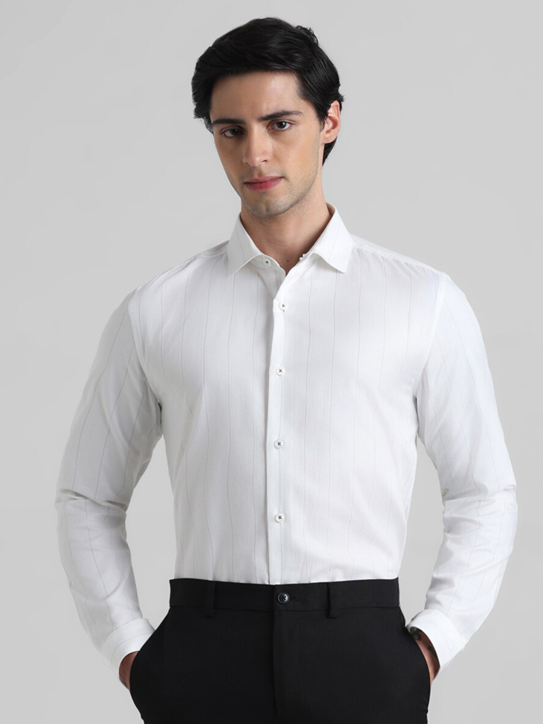 Jack & Jones Striped Slim Fit Pure Cotton Casual Shirt, White
Jack & Jones Striped Slim Fit Pure Cotton Casual Shirt, White