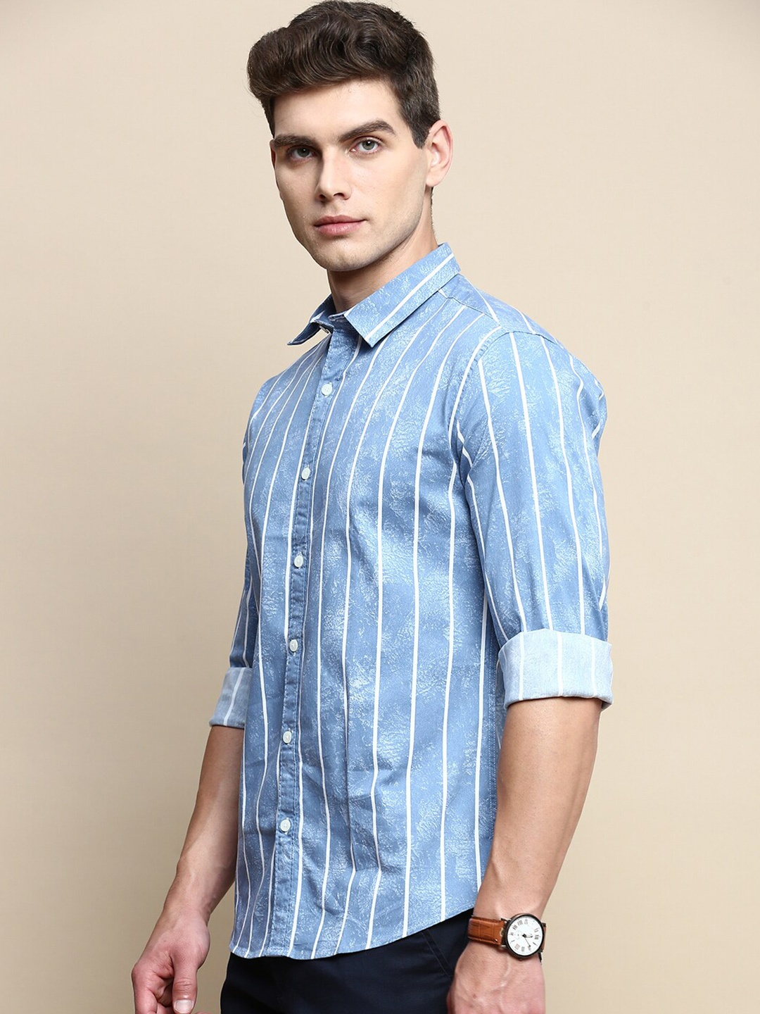 INVICTUS Sport Slim Fit Vertical Striped Spread Collar Cotton Twill Casual Shirt, Blue
INVICTUS Sport Slim Fit Vertical Striped Spread Collar Cotton Twill Casual Shirt, Blue