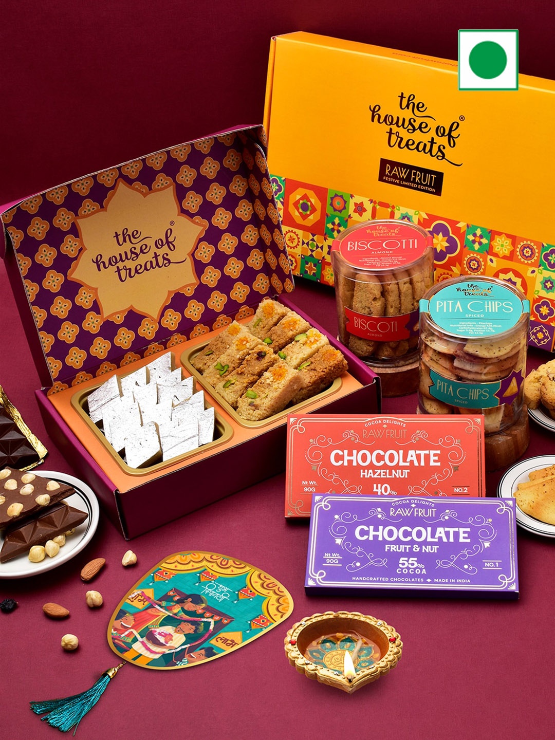 RawFruit Diwali Gift Chocolate Bar Sweets Snacks, Purple
