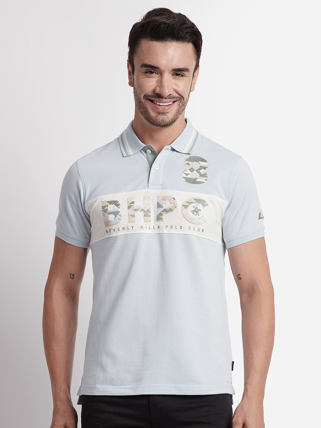 Beverly Hills Polo Club Typography Printed Polo Collar Pure Cotton Applique T-shirt, Blue
Beverly Hills Polo Club Typography Printed Polo Collar Pure Cotton Applique T-shirt, Blue