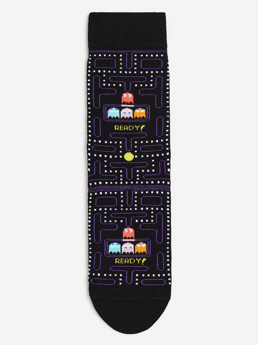 H&M Men Motif-Detail Socks, Black