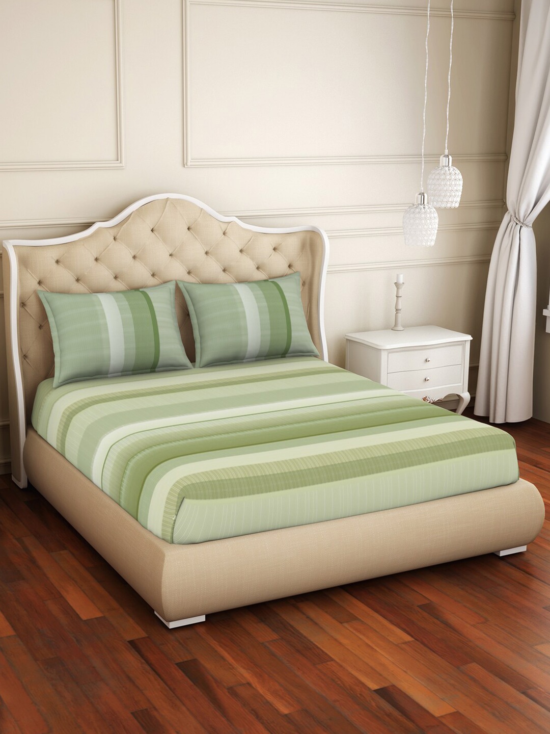 SPACES Adonia Green Anti Bacterial Cotton 144 TC Super King Bedsheet with 2 Pillow Covers
SPACES Adonia Green Anti Bacterial Cotton 144 TC Super King Bedsheet with 2 Pillow Covers