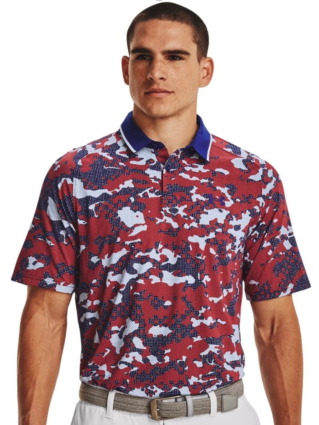 UNDER ARMOUR Iso-Chill Charged Camo Printed Relaxed Fit Polo Collar T-Shirt, Navy blue
UNDER ARMOUR Iso-Chill Charged Camo Printed Relaxed Fit Polo Collar T-Shirt, Navy blue