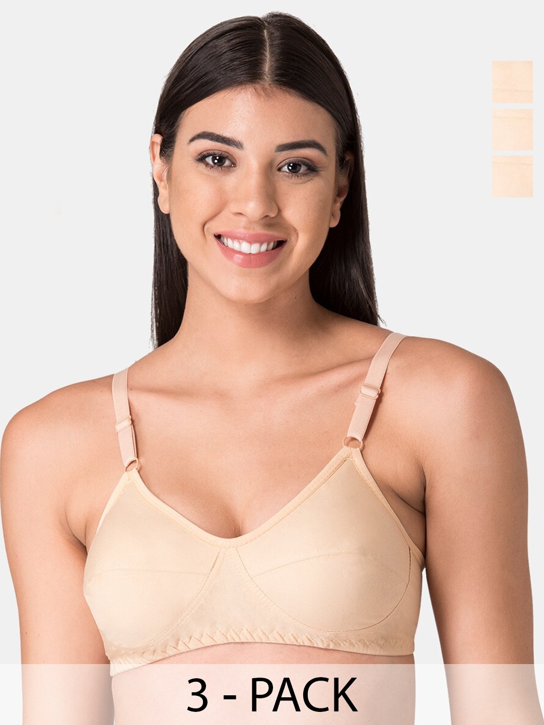 KOMLI Pack of 3 Full Coverage Non Padded Pure Cotton Everyday Bras With All Day Comfort, Beige
KOMLI Pack of 3 Full Coverage Non Padded Pure Cotton Everyday Bras With All Day Comfort, Beige