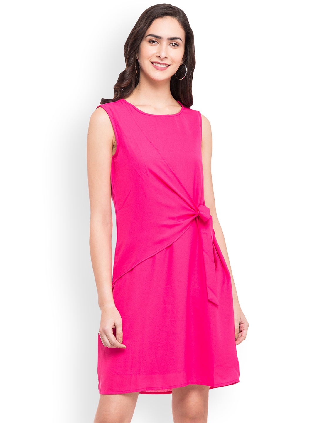 Globus Women Pink Solid A-Line Dress