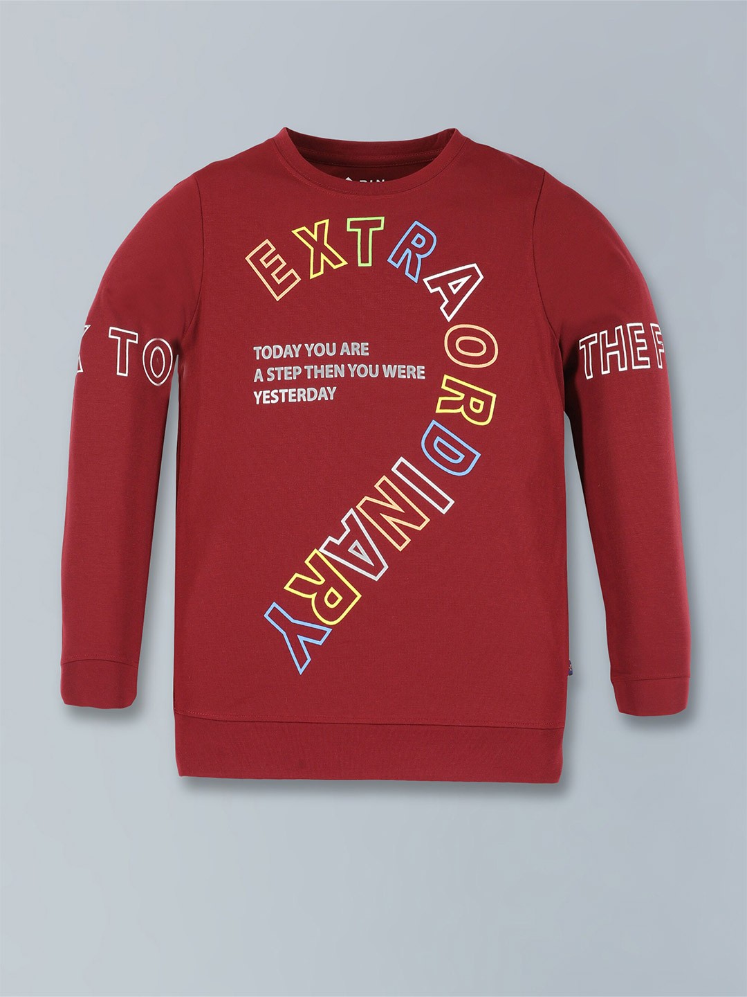 3PIN Boys Typography Printed Round Neck Long Sleeves Cotton Pullover Sweatshirt, Burgundy
3PIN Boys Typography Printed Round Neck Long Sleeves Cotton Pullover Sweatshirt, Burgundy