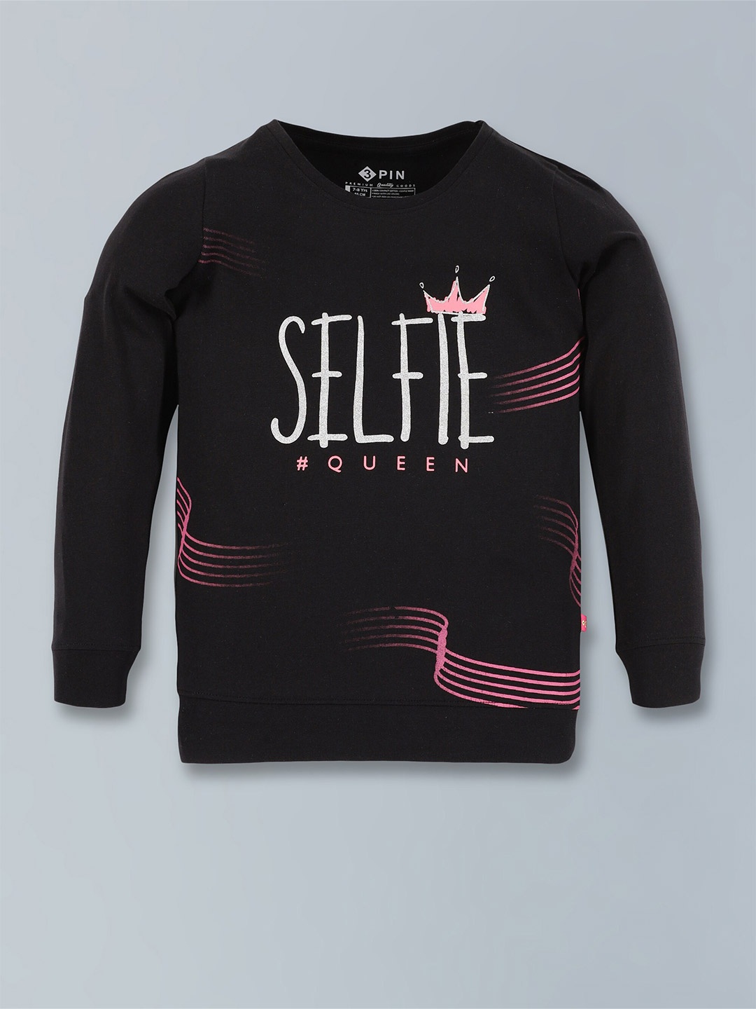 3PIN Girls Typography Printed Round Neck Long Sleeves Cotton Pullover Sweatshirt, Black
3PIN Girls Typography Printed Round Neck Long Sleeves Cotton Pullover Sweatshirt, Black