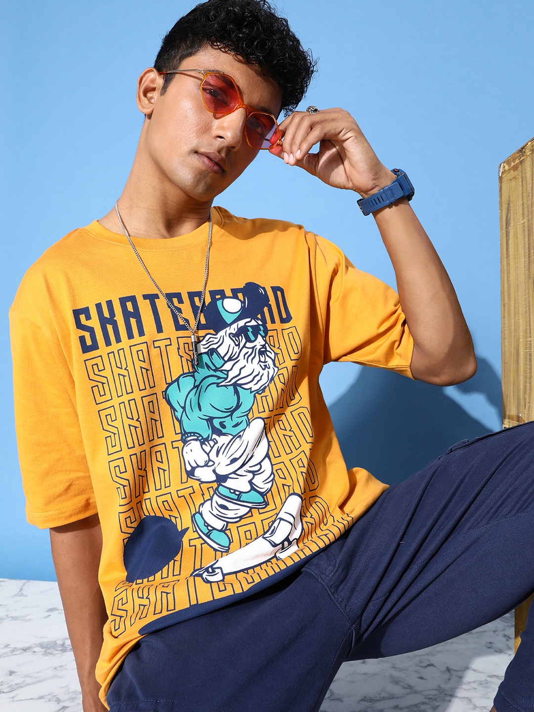 FREE SOCIETY Men Printed Drop-Shoulder Sleeves Oversized Pure Cotton T-shirt, Mustard
FREE SOCIETY Men Printed Drop-Shoulder Sleeves Oversized Pure Cotton T-shirt, Mustard