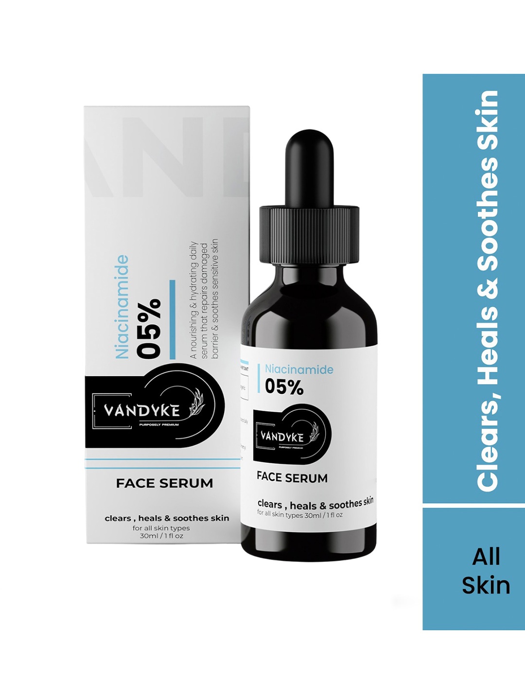 VANDYKE 5% Niacinamide Face Serum with Hyaluronic Acid for Hydrating & Repairing - 30 ml, White
VANDYKE 5% Niacinamide Face Serum with Hyaluronic Acid for Hydrating & Repairing - 30 ml, White