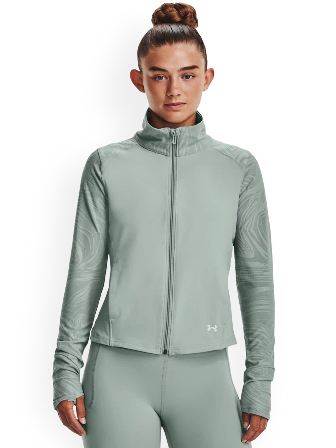 UNDER ARMOUR Printed Training or Gym Raglan Sleeveless Mock Collar Sporty Jacket, Green
UNDER ARMOUR Printed Training or Gym Raglan Sleeveless Mock Collar Sporty Jacket, Green