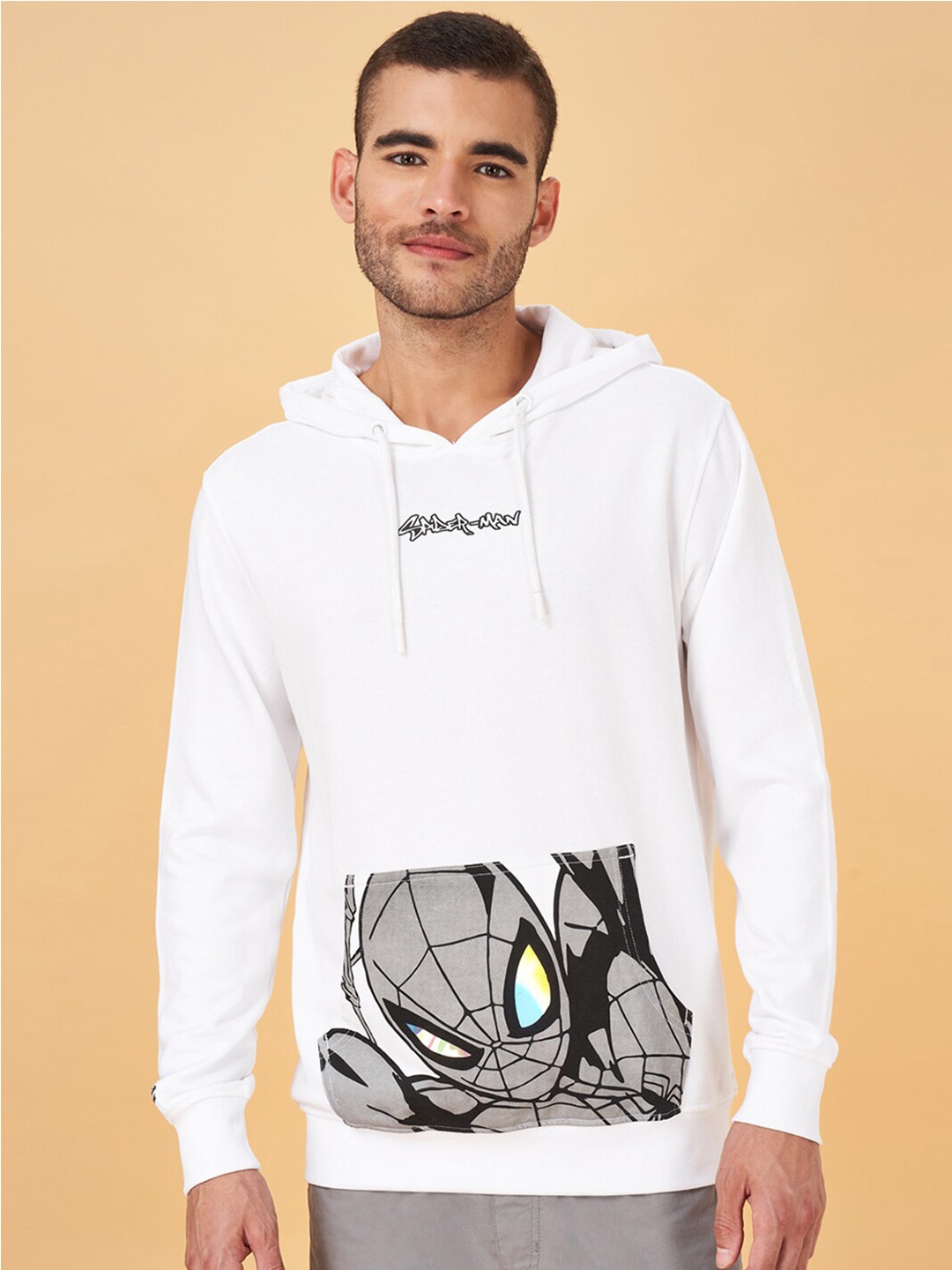 Urban Ranger by pantaloons Spider-Man Graphic Printed Hooded Cotton Pullover Sweatshirt, White
Urban Ranger by pantaloons Spider-Man Graphic Printed Hooded Cotton Pullover Sweatshirt, White
