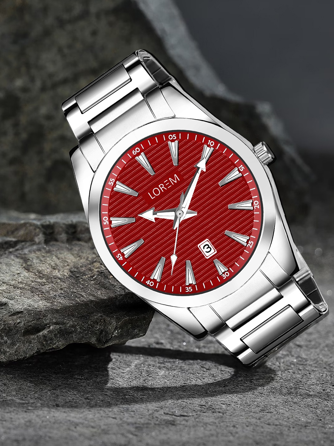 LOREM Men Stainless Steel Bracelet Style Straps Analogue and Digital Watch LR151-CM, Red
LOREM Men Stainless Steel Bracelet Style Straps Analogue and Digital Watch LR151-CM, Red