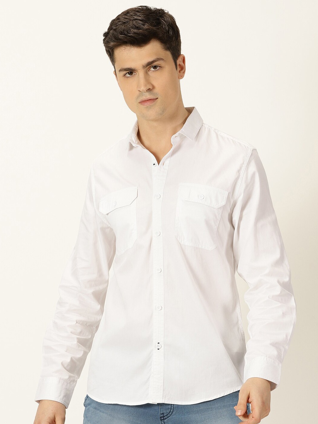 Mast & Harbour White Classic Slim Fit Spread Collar Twill Weave Pure Cotton Casual Shirt
Mast & Harbour White Classic Slim Fit Spread Collar Twill Weave Pure Cotton Casual Shirt