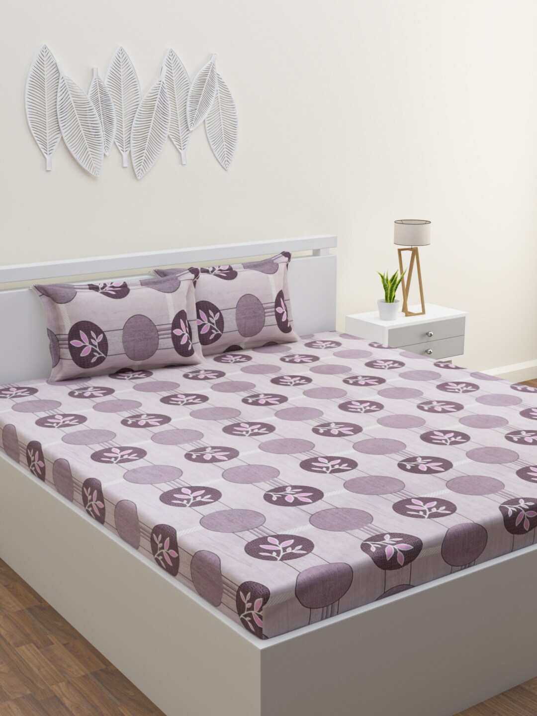 HERE&NOW White & Purple Ethnic Motifs Cotton 120 TC Queen Bedsheet With 2 Pillow Covers
HERE&NOW White & Purple Ethnic Motifs Cotton 120 TC Queen Bedsheet With 2 Pillow Covers