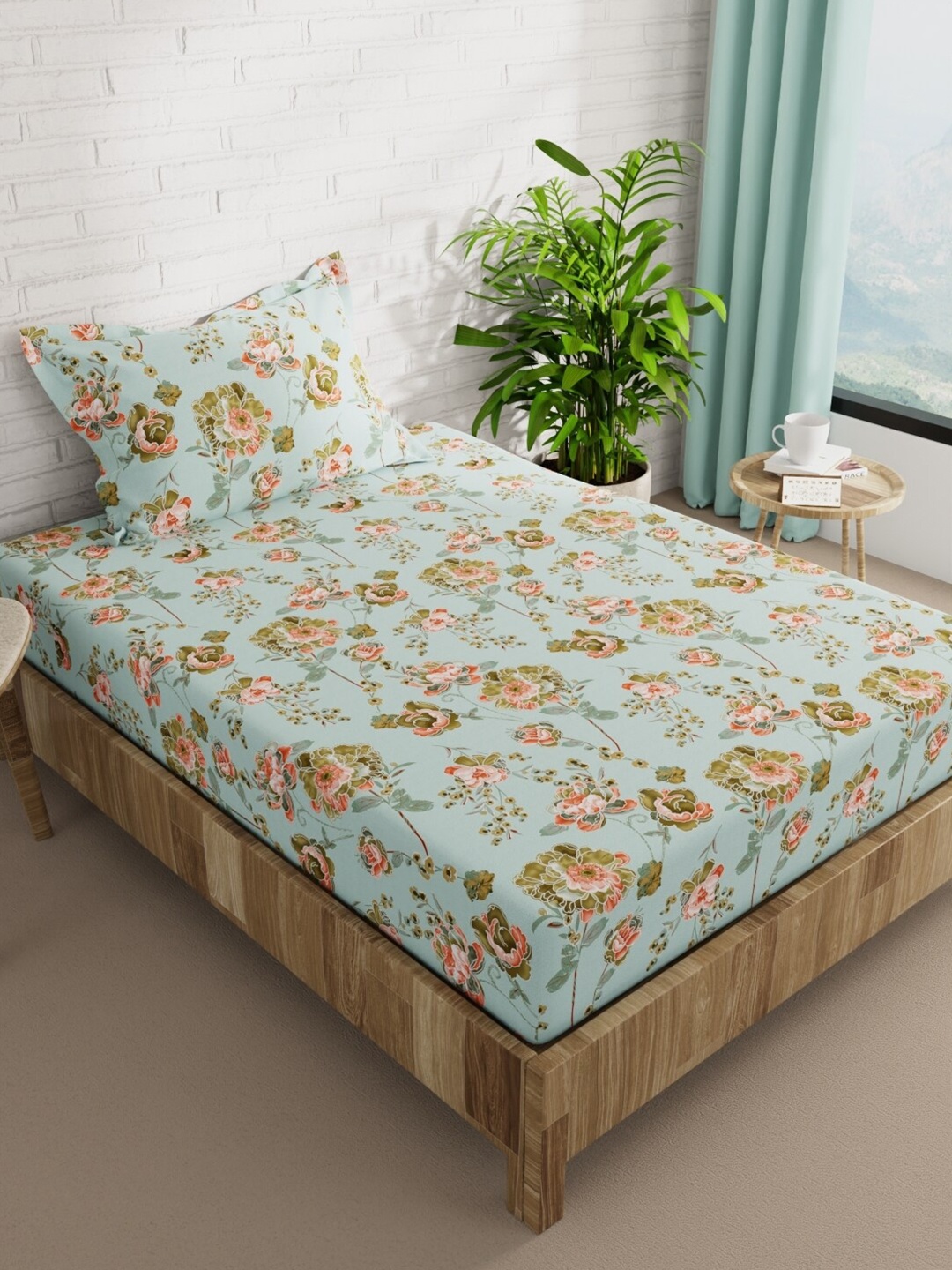 BIANCA Snuz Green & Orange Floral Microfiber 152 TC Single Bedsheet With 1 Pillow Cover
BIANCA Snuz Green & Orange Floral Microfiber 152 TC Single Bedsheet With 1 Pillow Cover