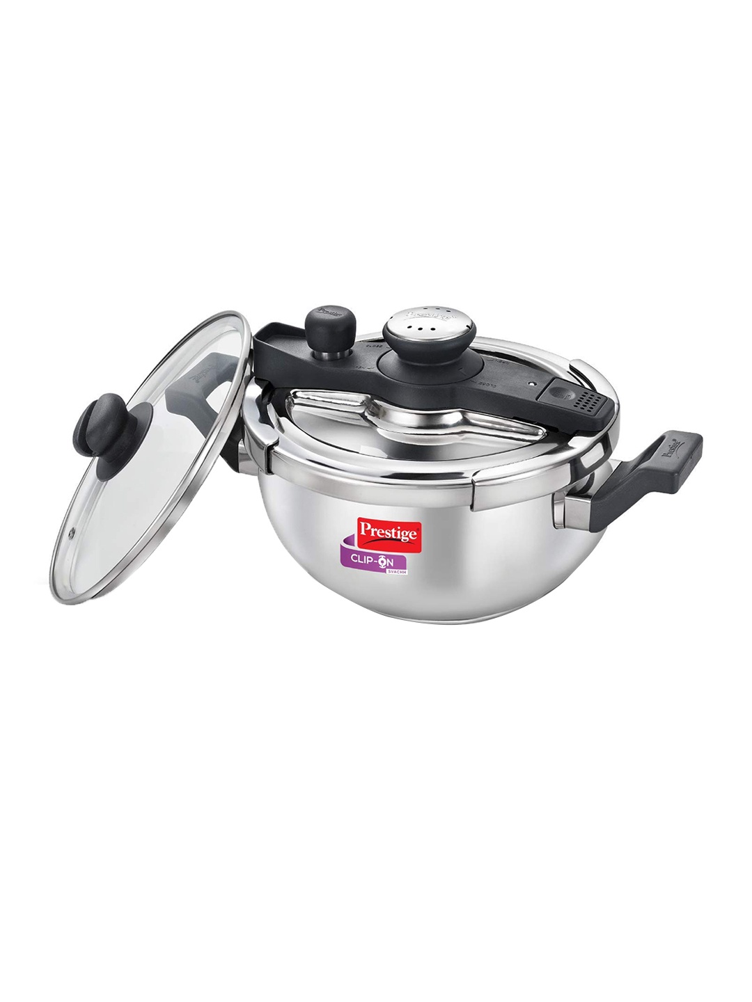 Prestige Clip-on Svachh Stainless Steel Spillage Control Kadai Pressure Cooker 3.5 L, Silver
Prestige Clip-on Svachh Stainless Steel Spillage Control Kadai Pressure Cooker 3.5 L, Silver
