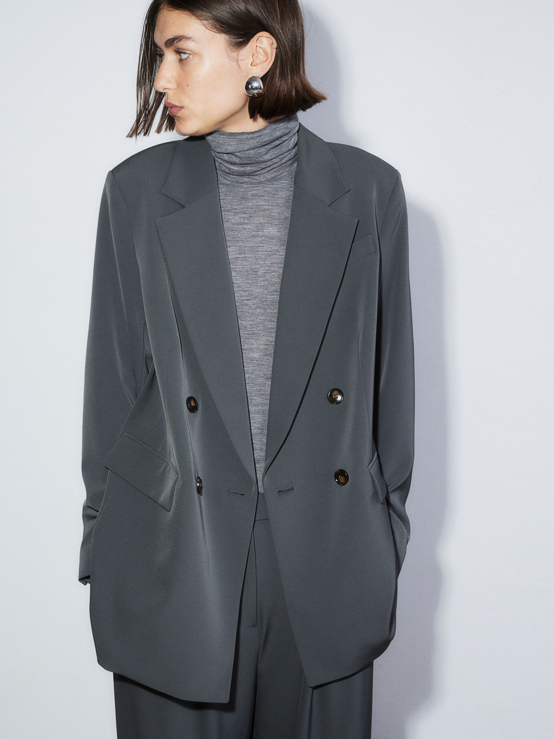 H&M Double-Breasted Blazer, Grey
H&M Double-Breasted Blazer, Grey