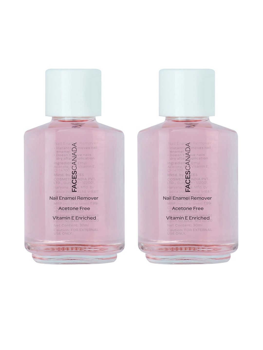 FACES CANADA Set of 2 Acetone-Free Nail Enamel Remover with Vitamin E 30ml each - 01, Pink
FACES CANADA Set of 2 Acetone-Free Nail Enamel Remover with Vitamin E 30ml each - 01, Pink