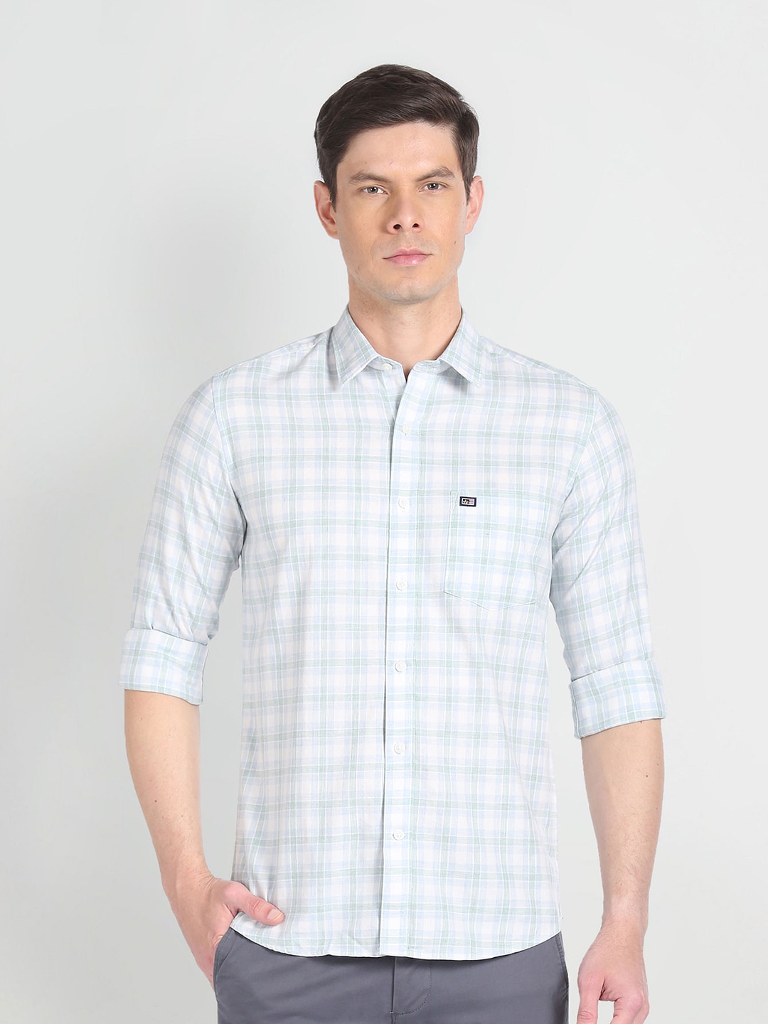 Arrow Sport Slim Fit Checked Spread Collar Twill Casual Pure Cotton Shirt, Green
Arrow Sport Slim Fit Checked Spread Collar Twill Casual Pure Cotton Shirt, Green