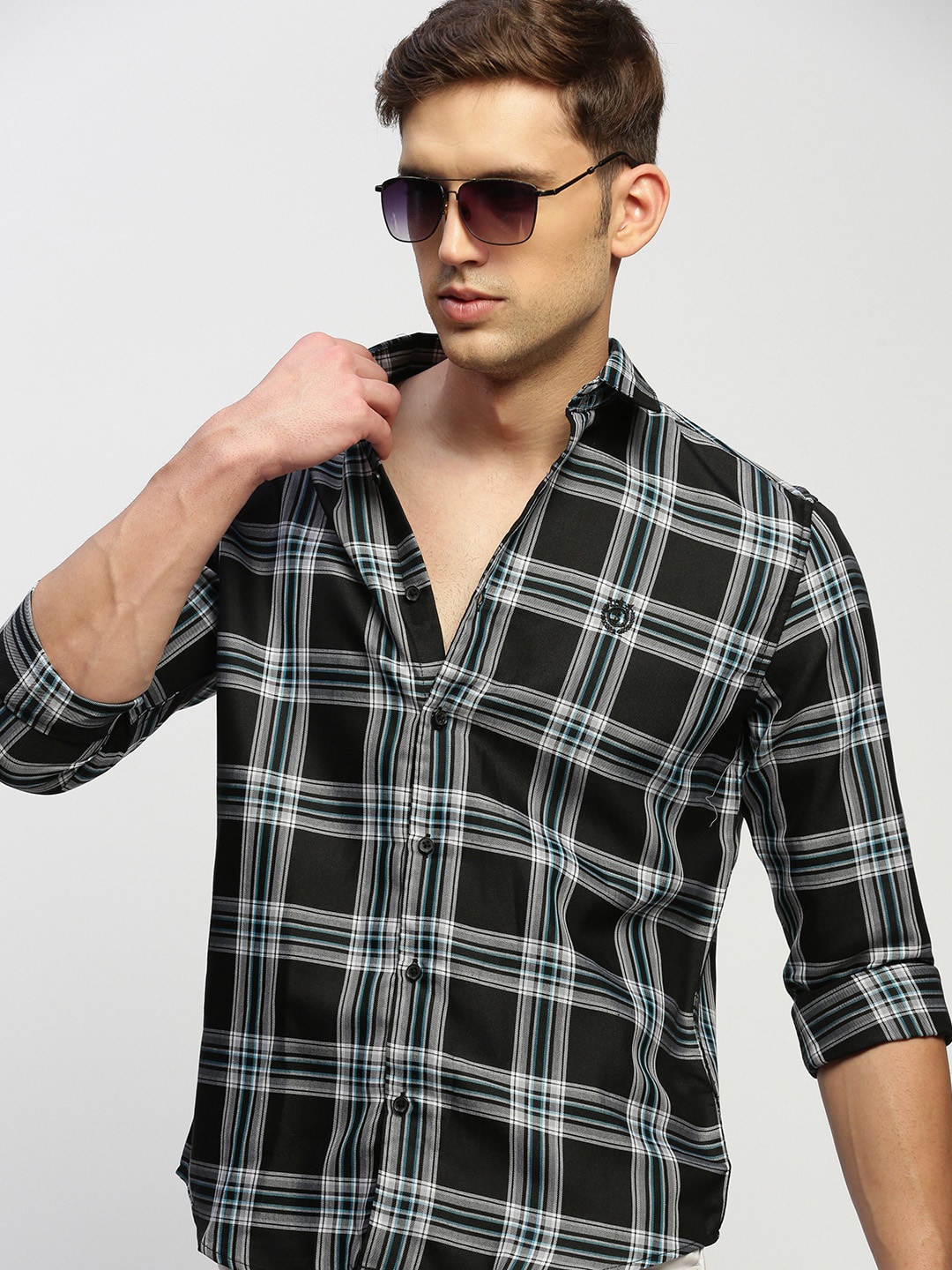 SHOWOFF Classic Slim Fit Tartan Checked Spread Collar Cotton Casual Shirt, Black
SHOWOFF Classic Slim Fit Tartan Checked Spread Collar Cotton Casual Shirt, Black