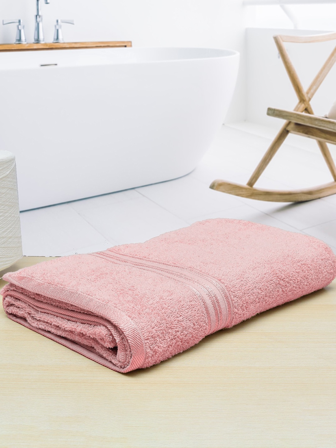 RANGOLI Peach-Colored Cotton 400 GSM Bath Towel