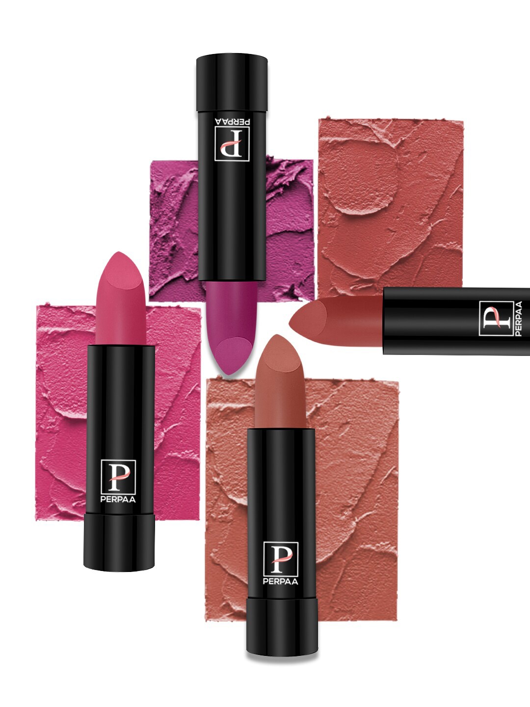 PERPAA Set of 4 Long Lasting Smooth Texture Cremy Matte Lipstick - Shade 58-60-62-73, Multi
PERPAA Set of 4 Long Lasting Smooth Texture Cremy Matte Lipstick - Shade 58-60-62-73, Multi